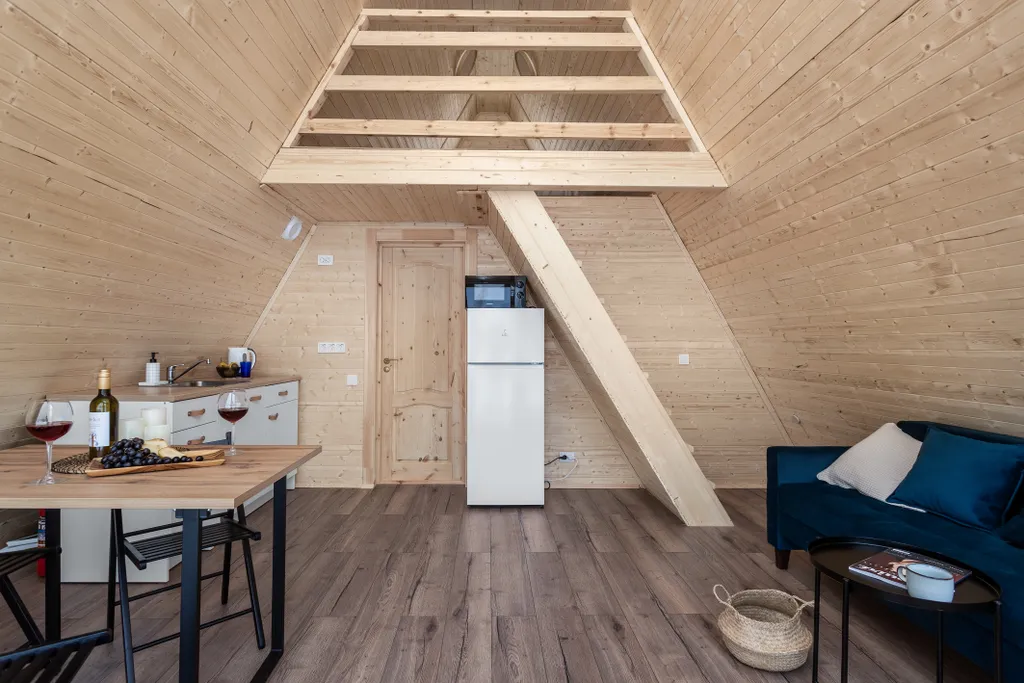 A-frame с беседкой и сауной у Игоры