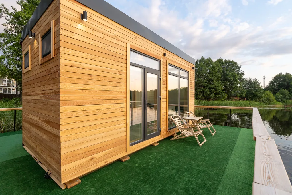 Дом на воде на озера Таир