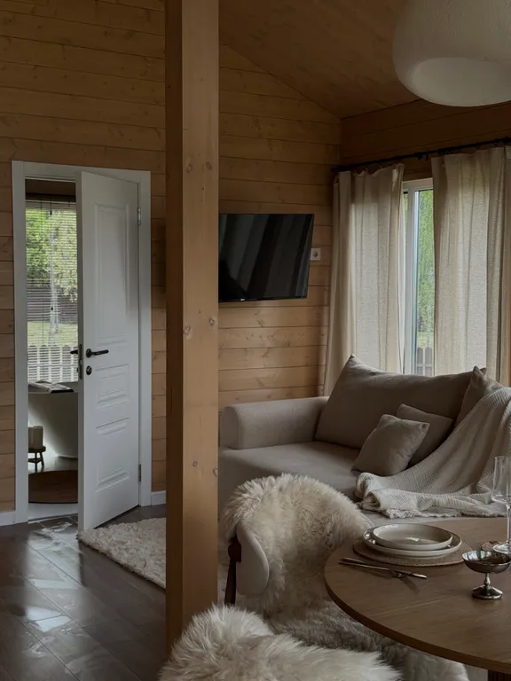 Коттедж Панорамный дом из пинтерест с камином и сауной — Семеновское