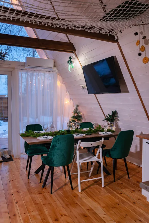 Коттедж A-frame дом Изумруд — Образцово