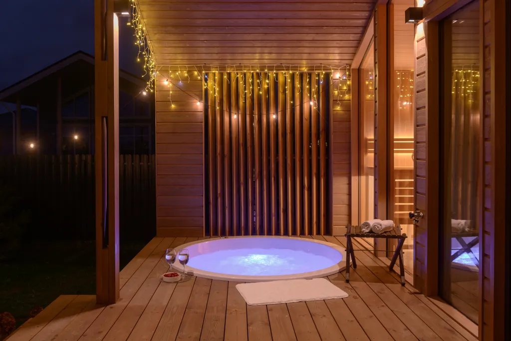 Шикарный дом с панорамной сауной и джакузи на террасе