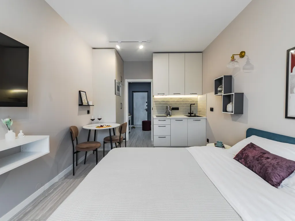 Апарт Aquamarine Resort в доме с бассейном и сауной возле залива