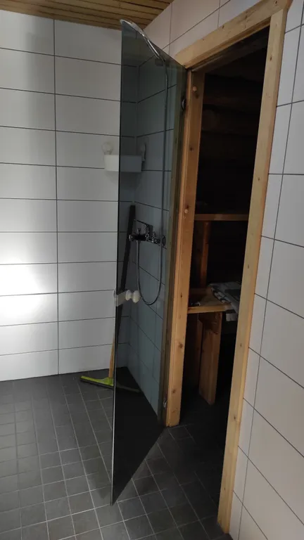 Экодомик из рубленого бревна с дровяной сауной