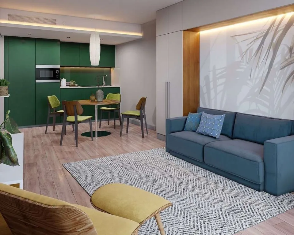 Апартаменты с отдельной спальней в закрытом апарт-отеле 4 *