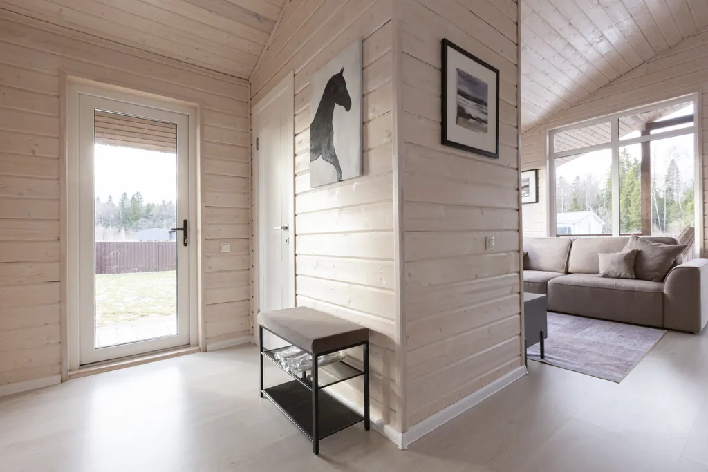 Новый стильный барнхаус с видом на лес