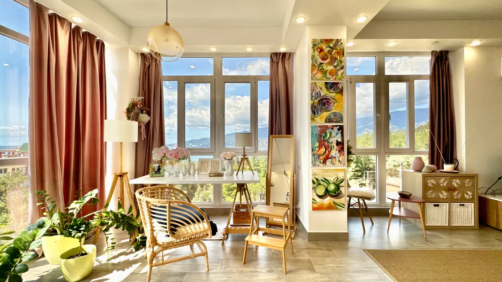 Квартира с дизайнерским ремонтом и видом на море Восход Ялта