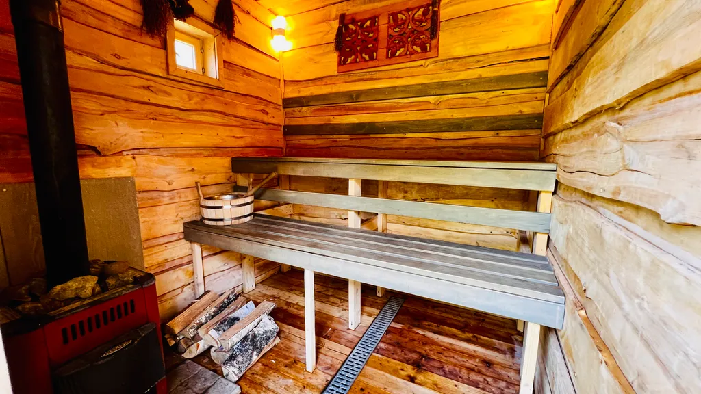 Дом A-Frame с баней