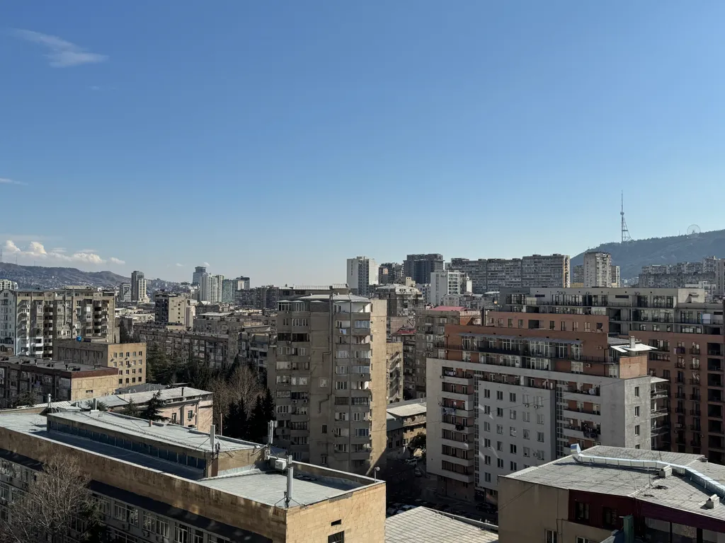 Уютные апартаменты с видом на колесо обозрения и город