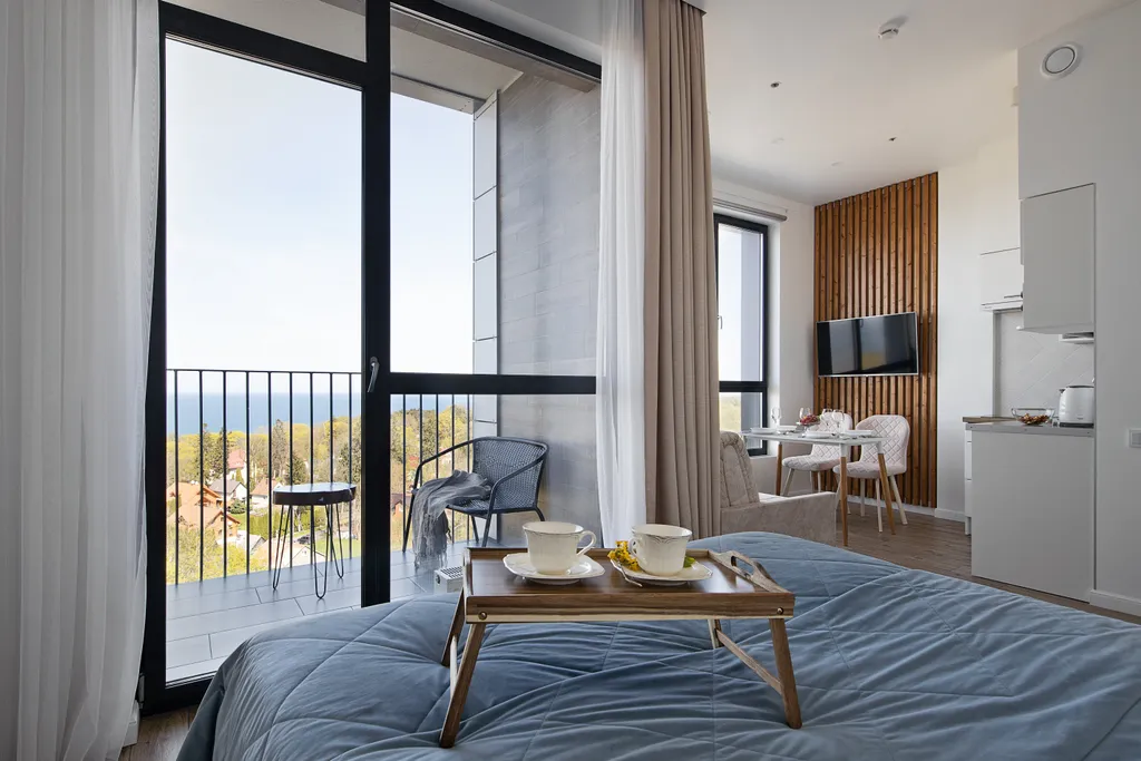 Студия с видом на море на 10 этаже в комплексе Кристалл Балтик-СПА