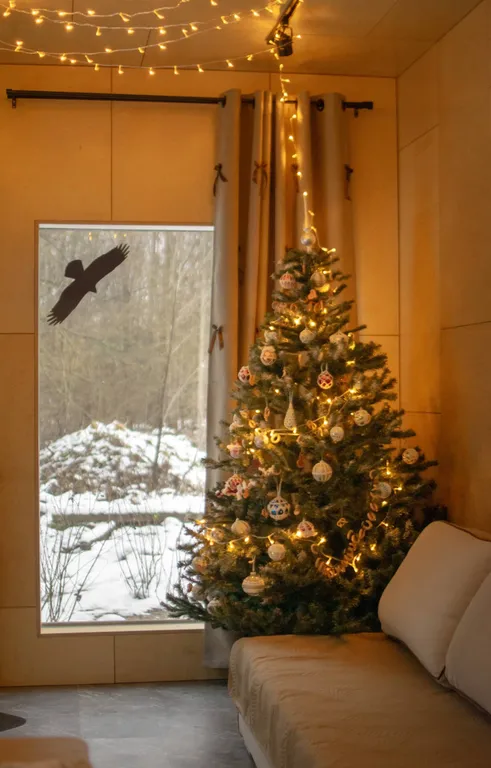 Коттедж Домики с панорамными окнами и видом на лес — Глинка