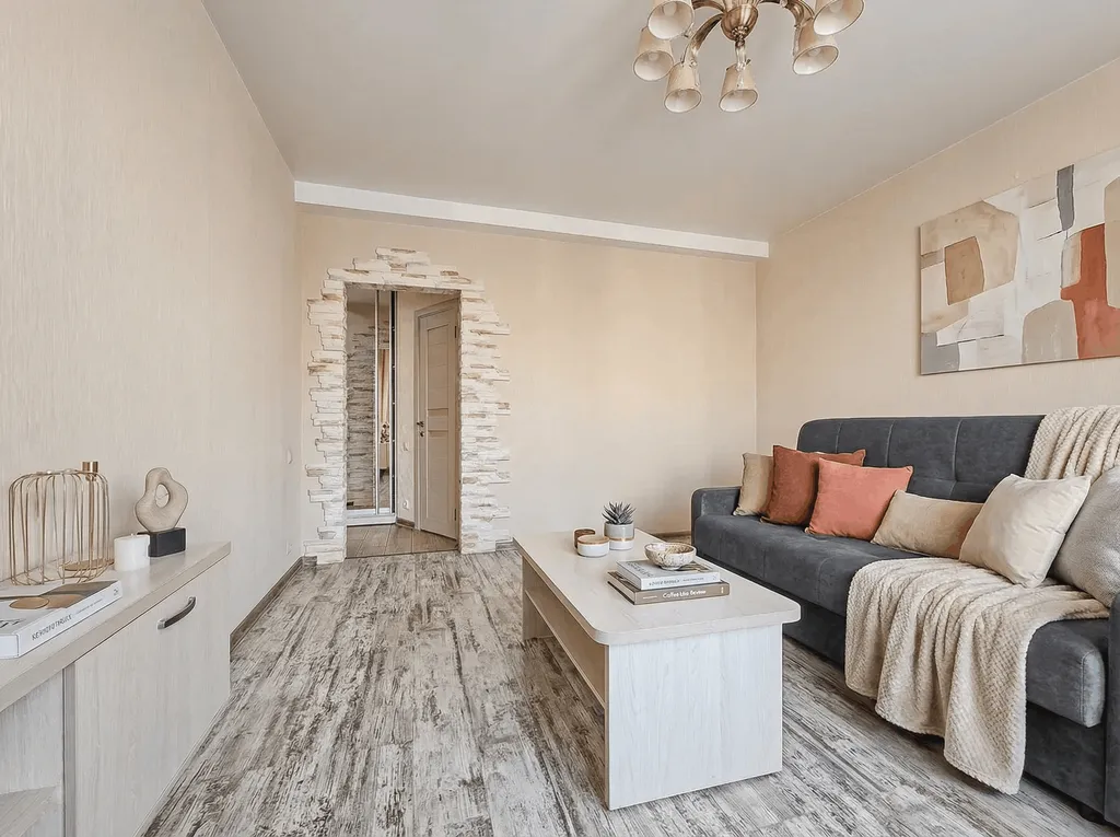 Евротрёхкомнатная квартира с балконом для 6 гостей