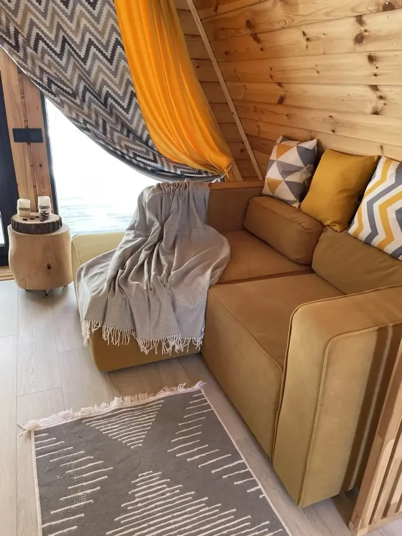 Коттедж A Frame 6х6 с панорамным видом в лес, чаном и мангальной зоной — Черленково