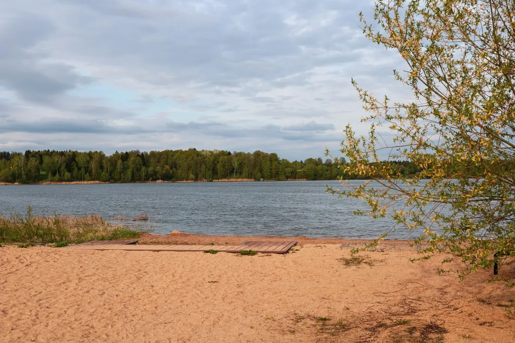 Черный дом на берегу водохранилища