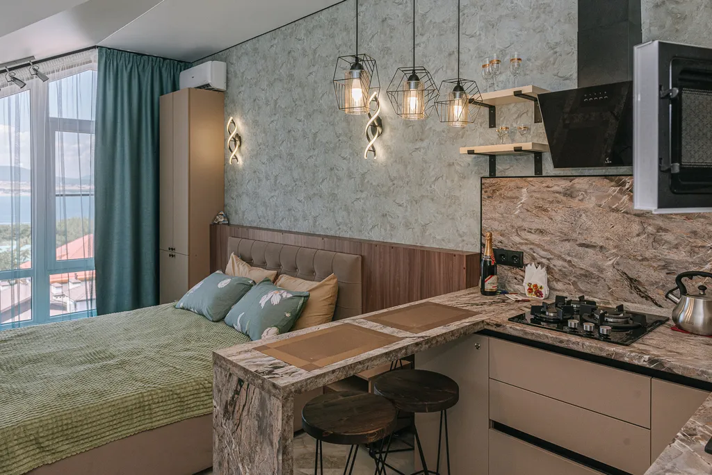 Квартира Квартира Уютная студия с видом на море в  ЖК Черноморский-2 — Геленджик