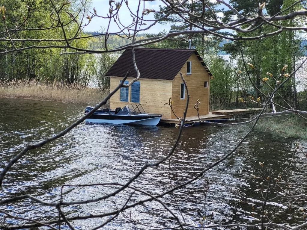 Плавдом Морячка с баней на острове + лодка на веслах