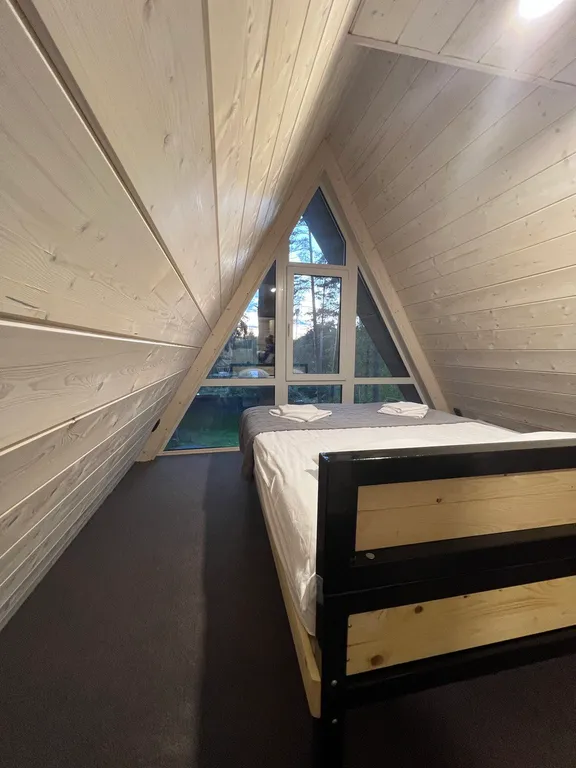 Коттедж aframe на 6 персон с купелью и баней на дровах