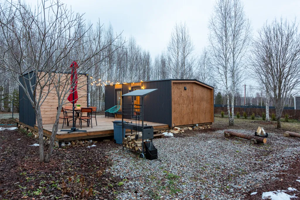 Семейный домик с финской сауной у леса