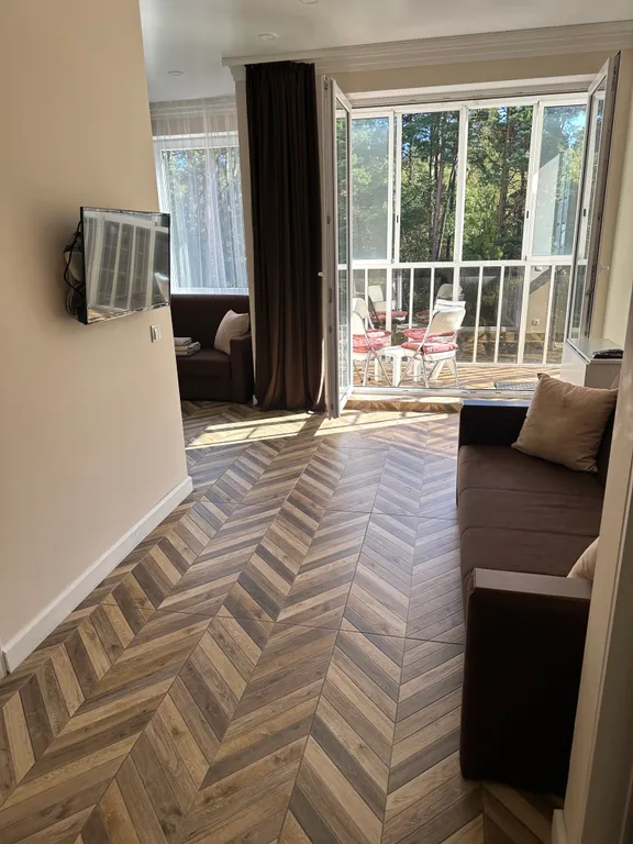 Уютная студия с видом на лес