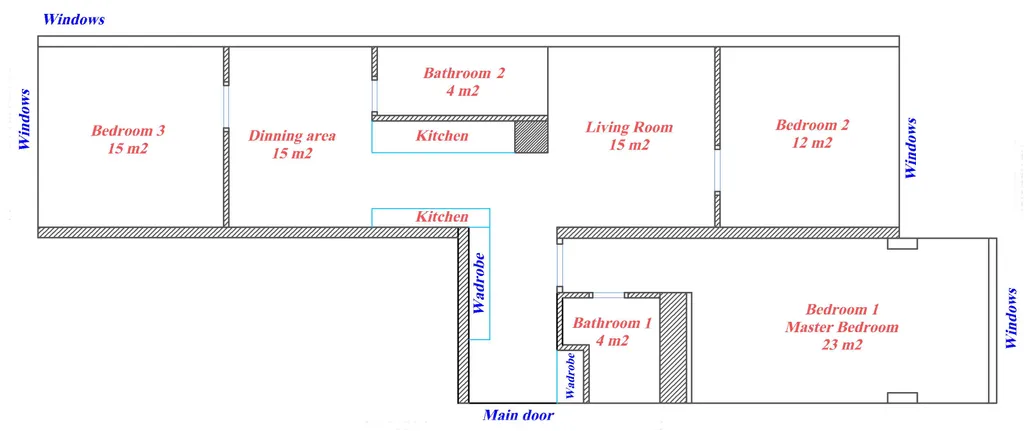 Квартира Просторная Евро-дизайнерская квартира 3 спальни 2 сан 12 мин до Кремль — Москва