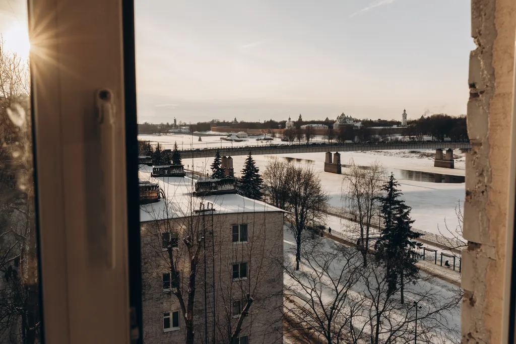 Квартира Квартира с видом на набережную и Кремль с высоты птичьего полета — Великий Новгород