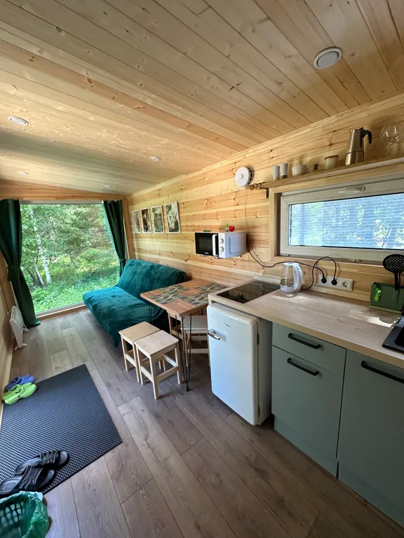 Дом в лесу с видом на реку