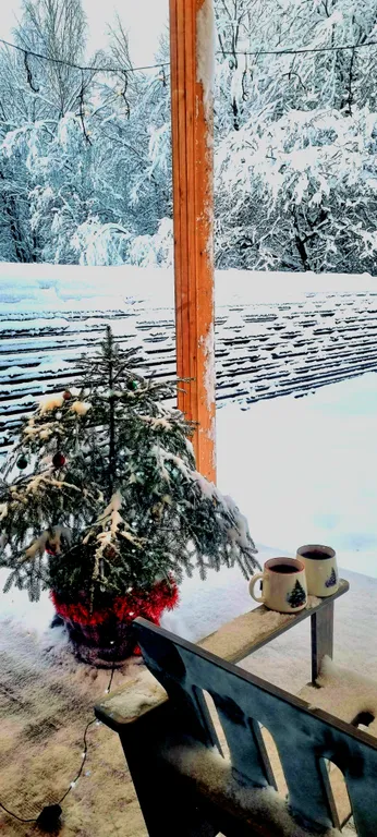 Современный дом у каньона реки Лава, с баней и видом на ручей