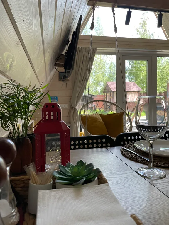 A-frame с банным чаном на берегу водоёма