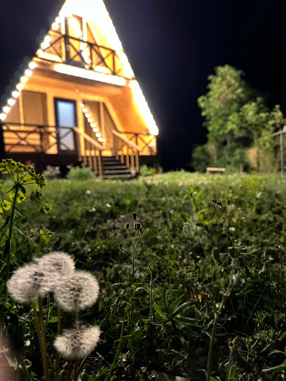 Уютный домик в горах в стиле А-фрейм