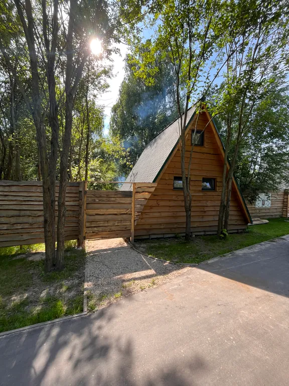 Треугольный домик Авро с баней и чаном в Чкалов Дача