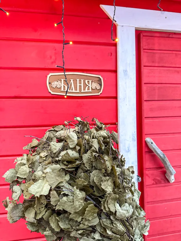 Дом в лесной сказке с видом на закат