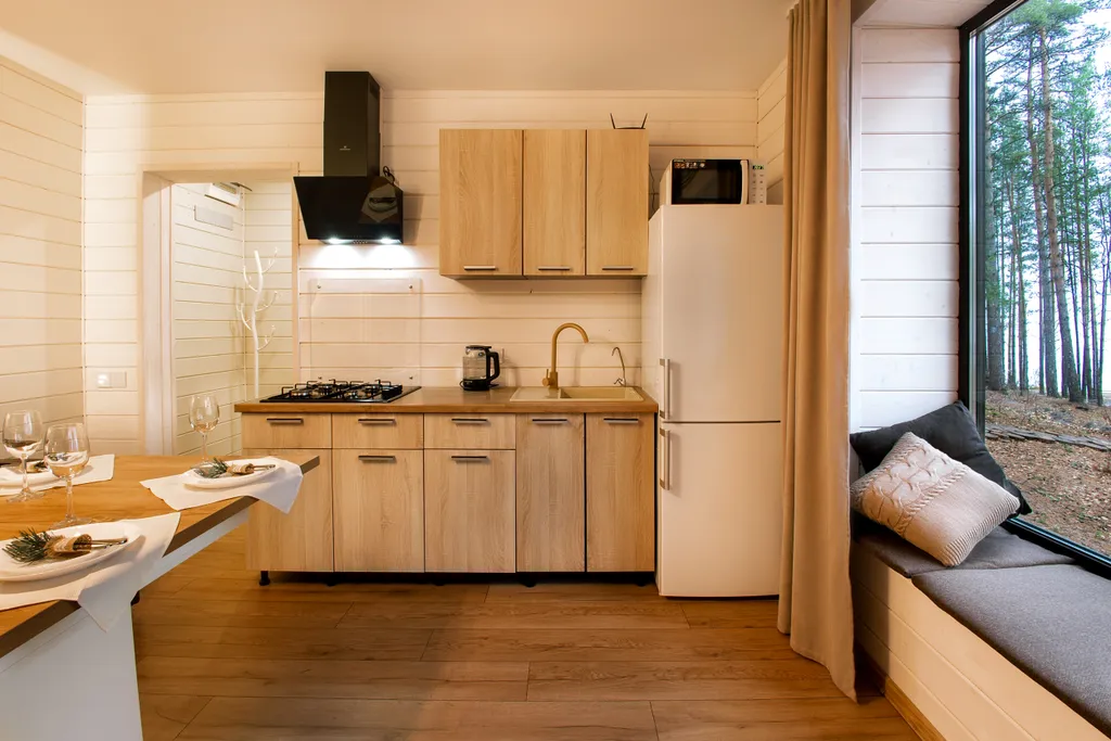 Панорамный дом с двумя спальнями на берегу Волги