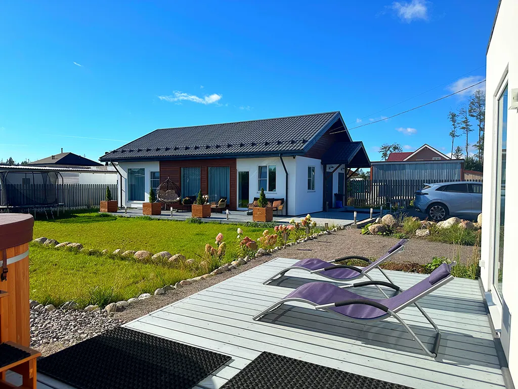 Дизайнерский загородный дом на Финском заливе с баней и купелью