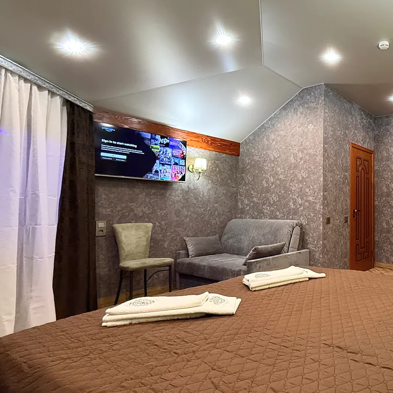 Уютная студия с двуспальной кроватью