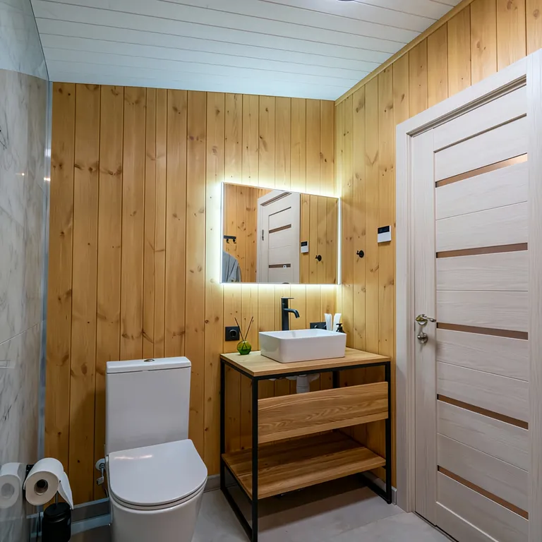 Новый домик в лесу у залива