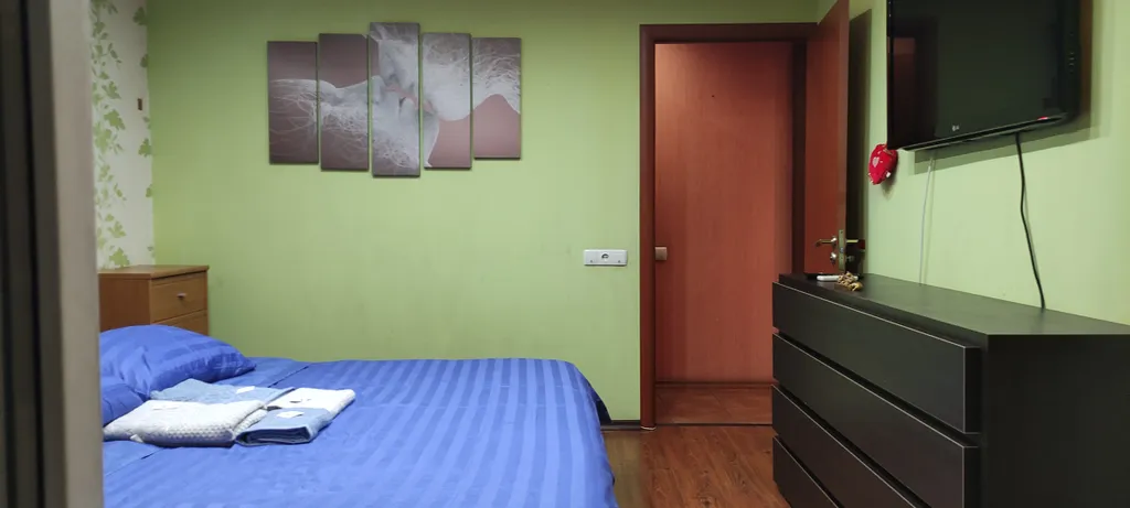 1-комнатная квартира в центре Макеевки с большой кроватью и водой