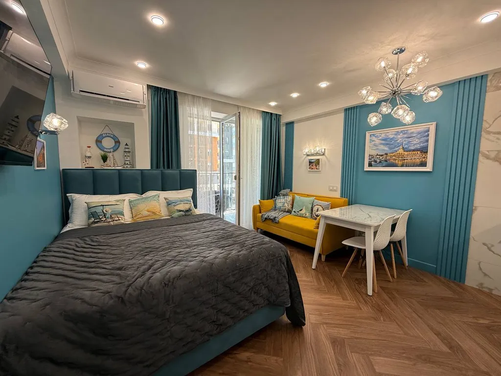 Морская симфония - уютная студия с видом на море и открытым бассейном