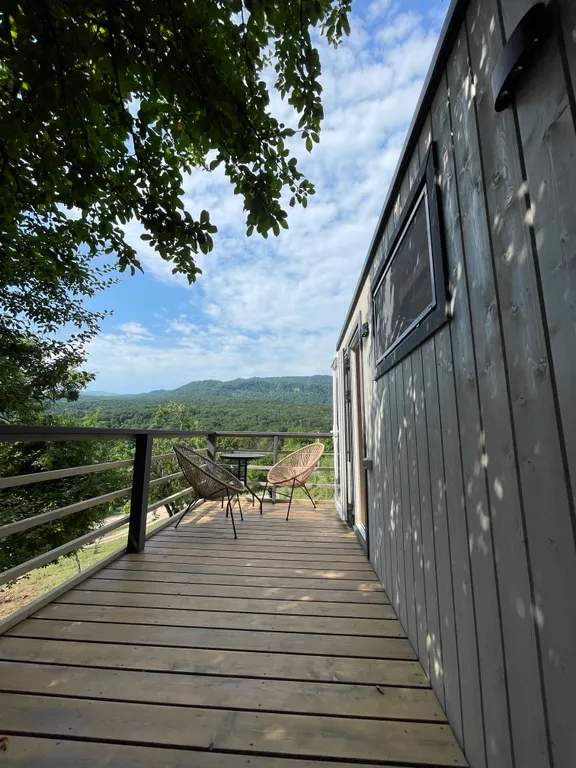 Дом-баня ольха с видом на горы