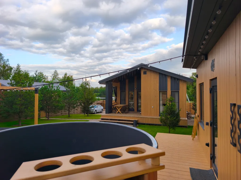 Skandi рыбка загородный дом у пруда в Подмосковье