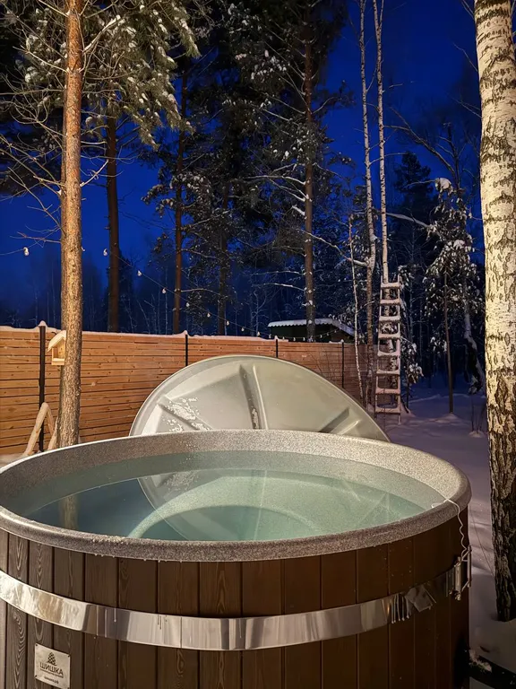 Домик «Роса» на двоих с собственной купелью и проектором