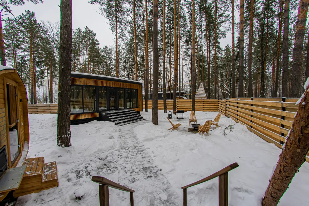 Вилла в Сосновом лесу с чаном и баней