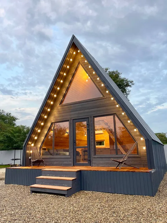 А-фрейм с баней и чаном