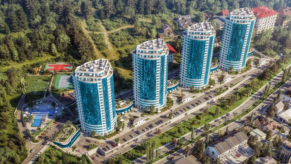 Квартира Квартира Уютная с видом на море, балконом, ванной, бассейном на территории жк — Адлер