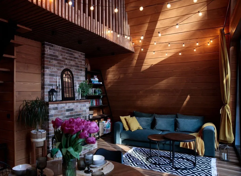 Коттедж Дом А-фрейм с камином и баней с видом на лес — аренда посуточно в Сысерть