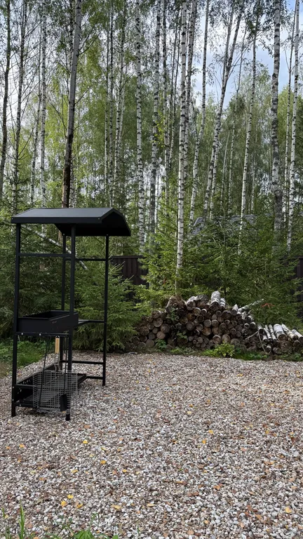 Панорамный дом в окружении леса с сауной