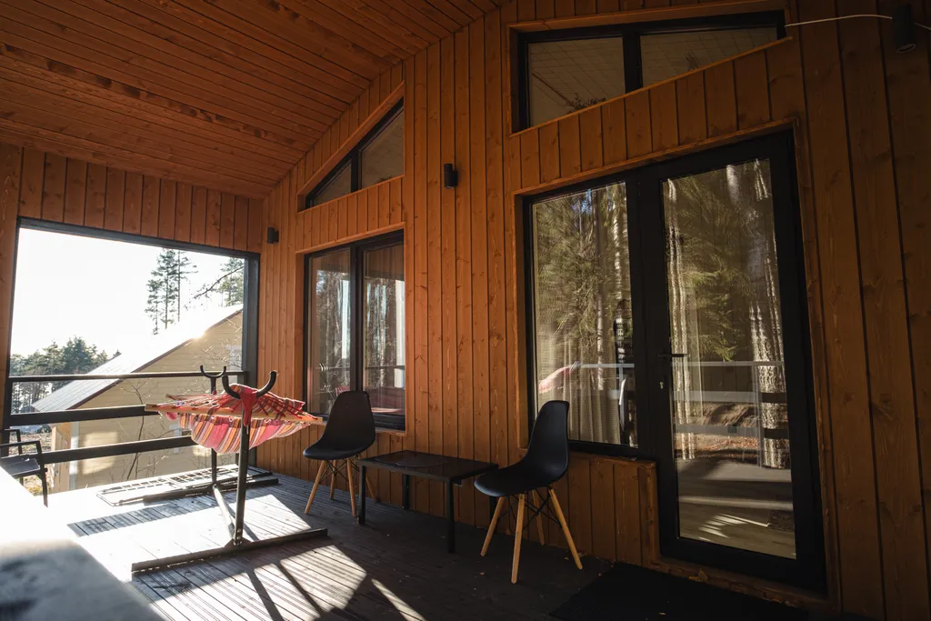 Коттедж Дом Barn house в хвойном лесу — Половина