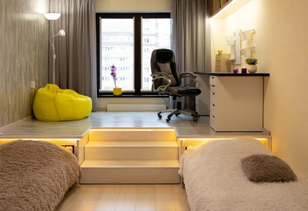 Двухкомнатная квартира с подиумами