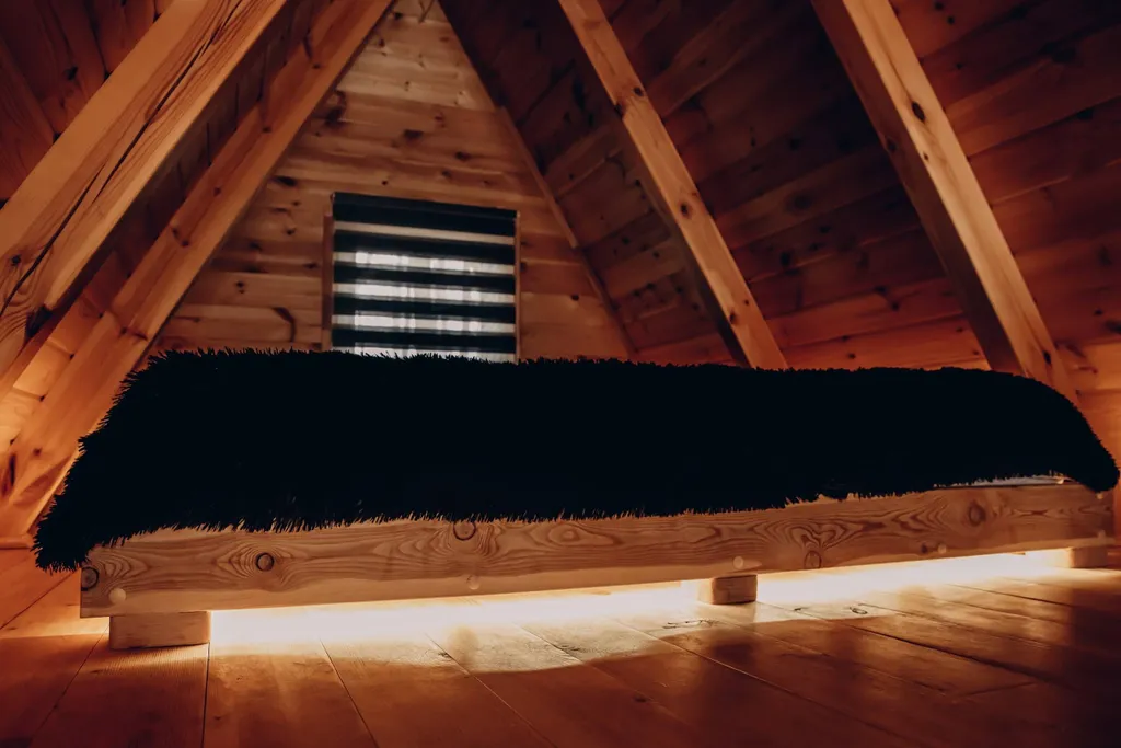 Домик в лесу с баней и чаном, A-frame Forest story