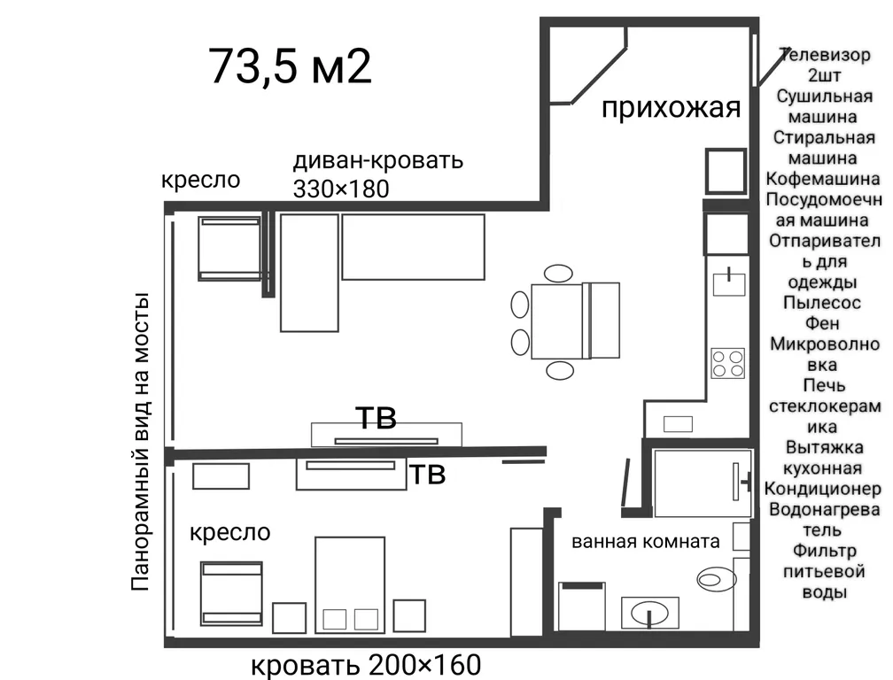 Квартира Квартира Набережная, шикарная кв, в центре с видом на Золотой и Русский мосты — Владивосток