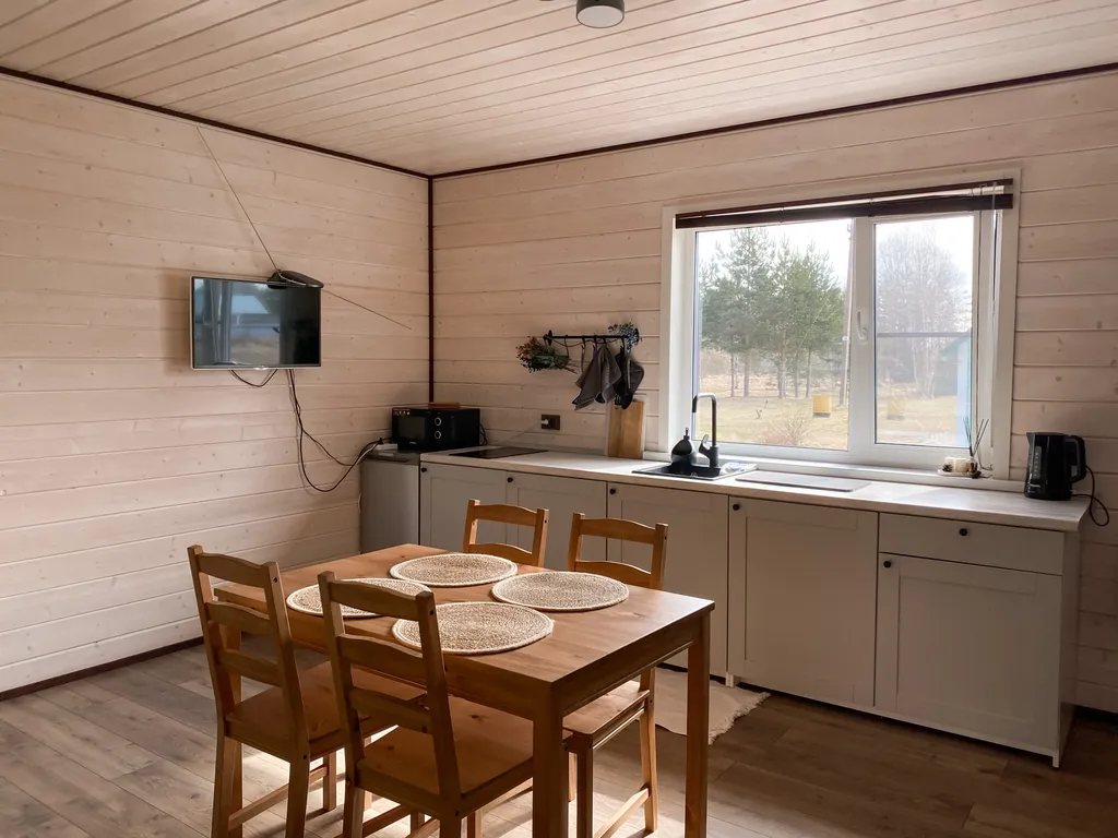 Дом в скандинавском стиле на берегу реки