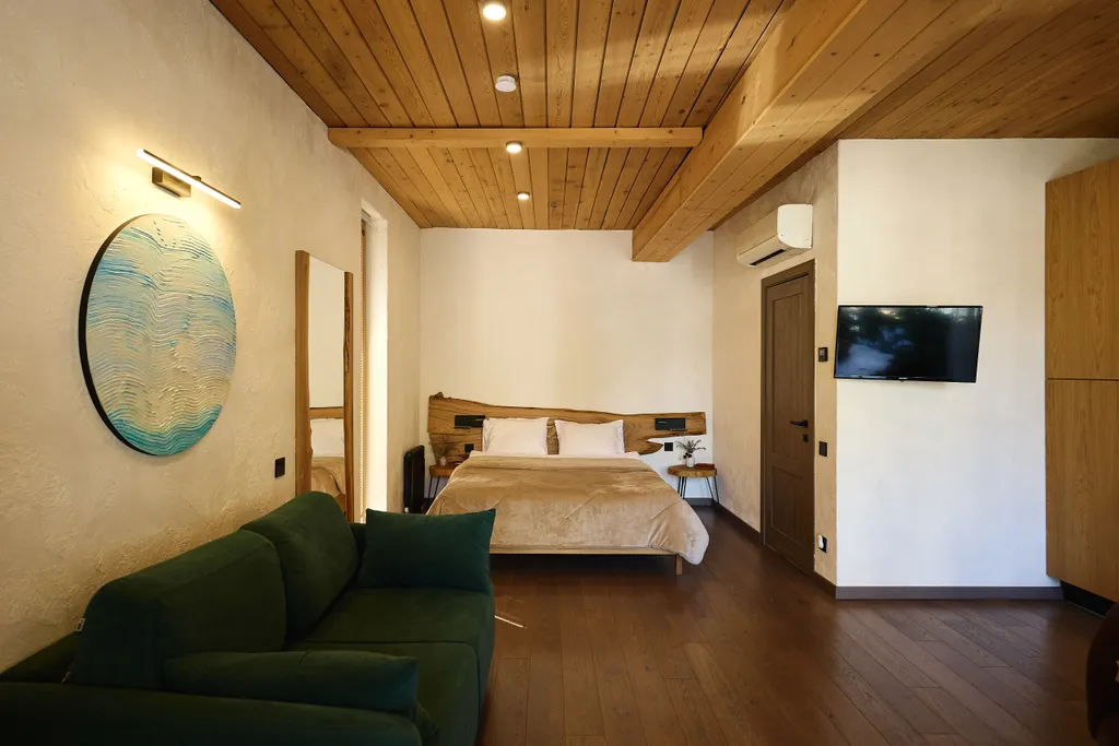 Студия Воздух с классной кухней в гостевом доме Пентакли в Красной Поляне